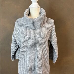 New York & Company Light Gray Cowl Neck Sweater